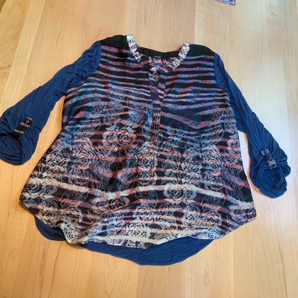 Blue/ purple Blouse 3/4 Sleeve